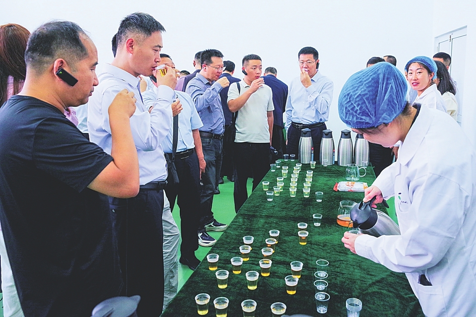 2025年9月，“万企兴万村”山西行动晋南片区交流推进会后，省工商联组织省内民营企业家深入基层调研产业发展。（张华钰 摄）