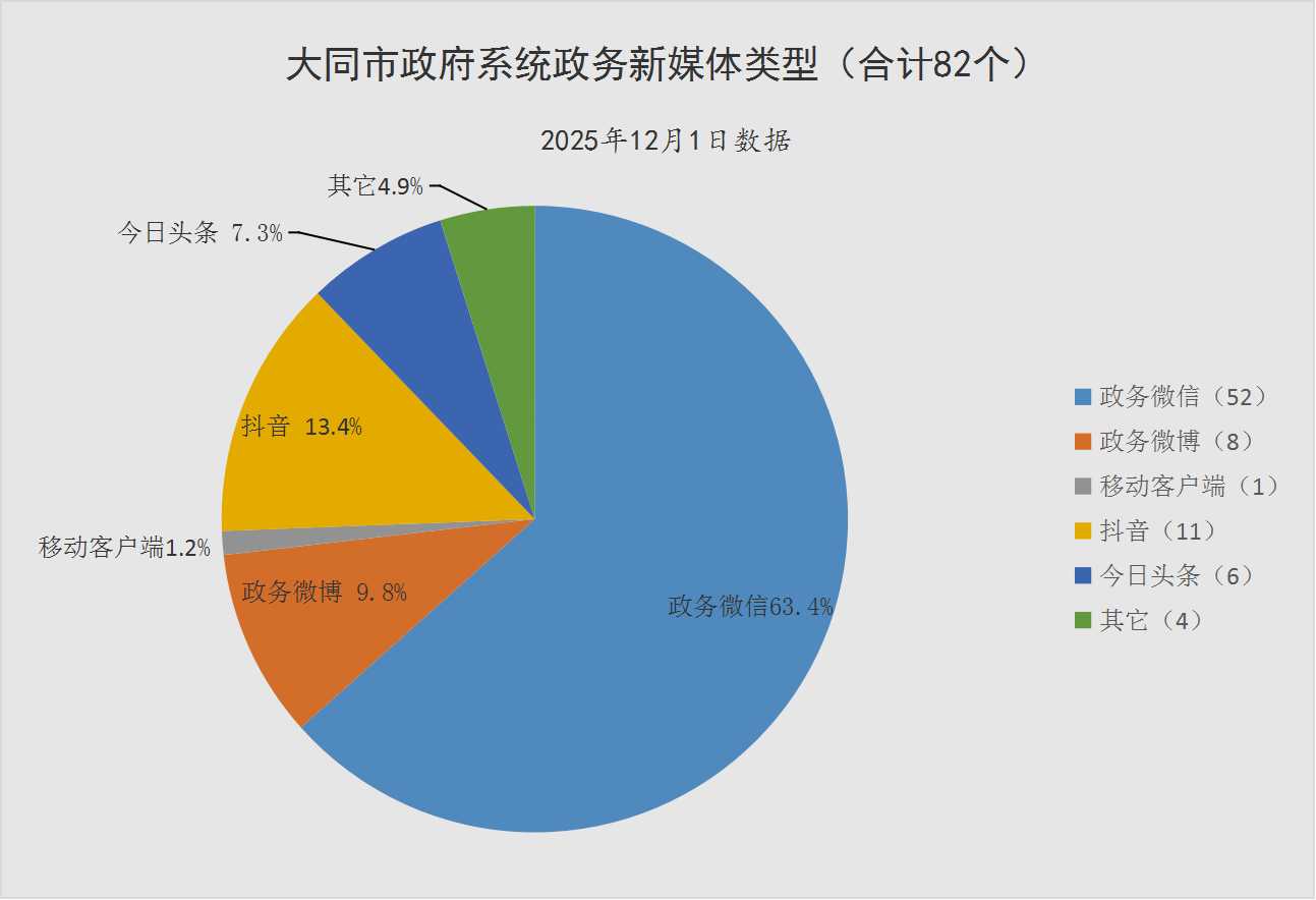 大同市政府系统政务新媒体类型